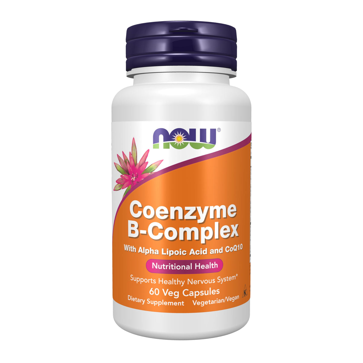 NOW Foods Co-Enzyme B Complex 60 capsules végétales, vue de face