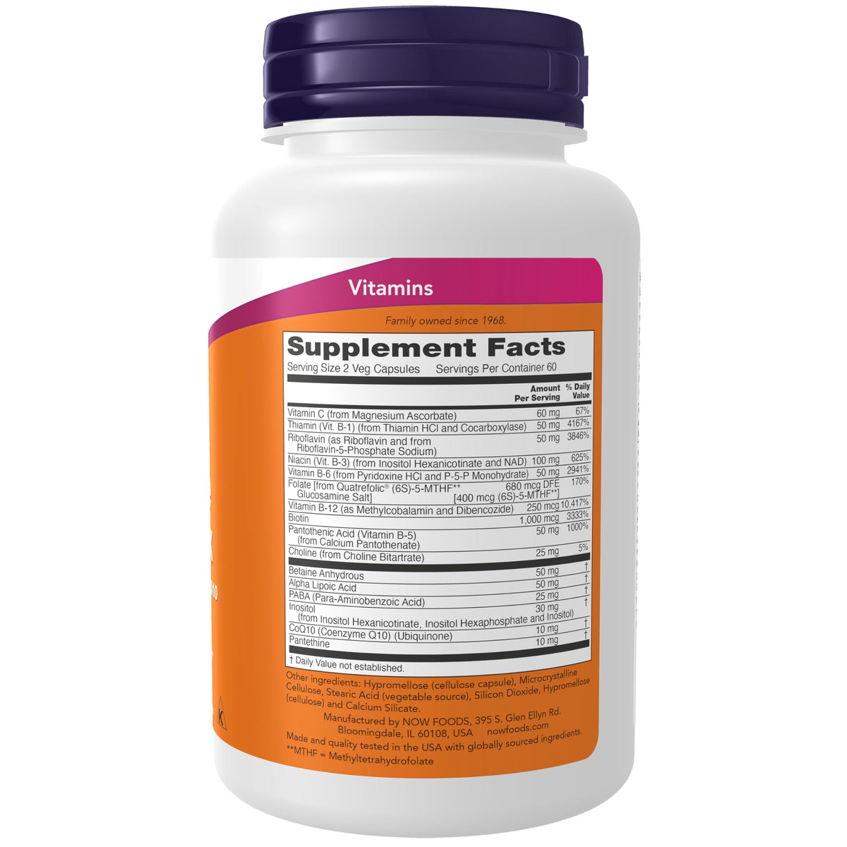 NOW Foods Co-Enzyme B Complex capsule végétale ouverte
