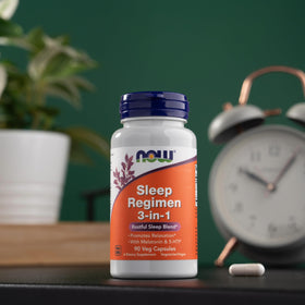 NOW Foods Complément Alimentaire Sommeil 3-en-1 90 Capsules Végétales avec d'autres produits NOW