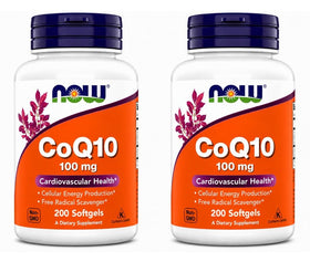 NOW Foods CoQ10 100 mg gélules pack de 200 face avant