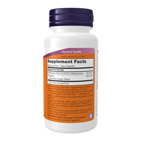 NOW Foods CoQ10 150 mg 100 capsules avec étiquette