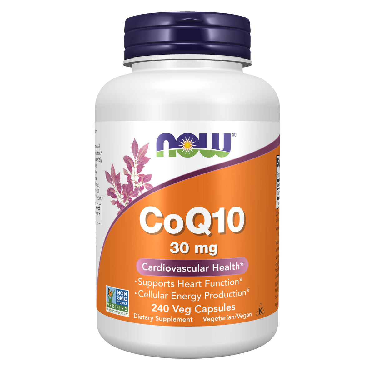 NOW Foods CoQ10 30 mg 240 capsules végétales vue de face