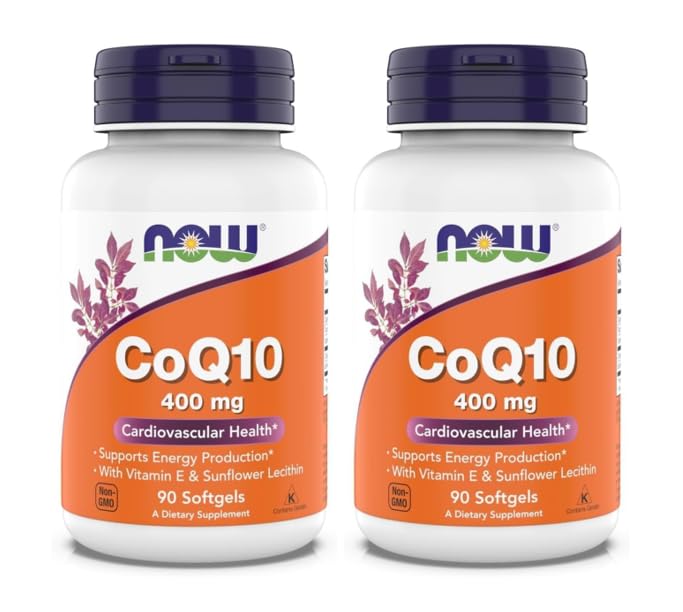 NOW Foods CoQ10 400 mg 90 gélules molles, emballage avant