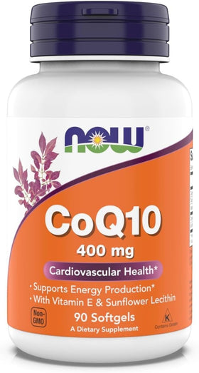 NOW Foods CoQ10 400 mg gélules molles vue de face