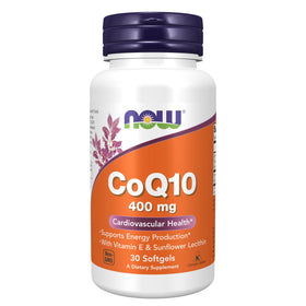 NOW Foods CoQ10 400 mg gélules, vue avant du produit