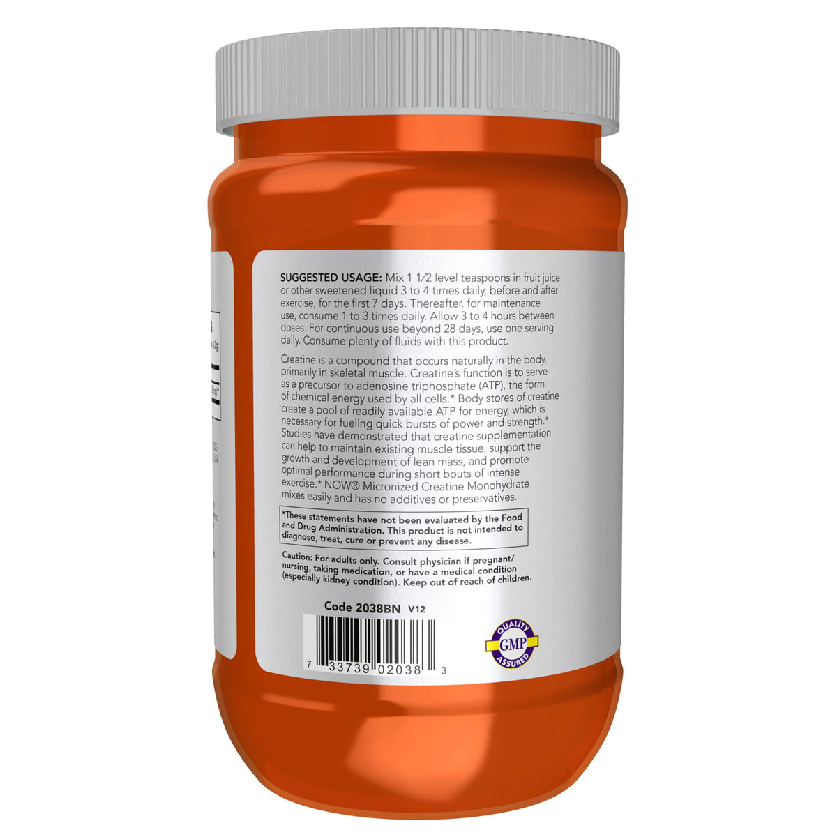 NOW Foods Créatine Micronisée 500 g texture en poudre