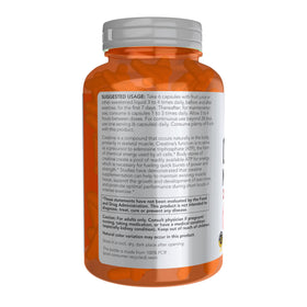 NOW Foods Créatine Monohydrate 750 mg 240 gélules végétales sur une table