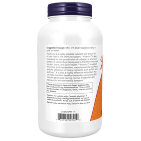 NOW Foods Crystals de Vitamine C 522g - étiquette et informations