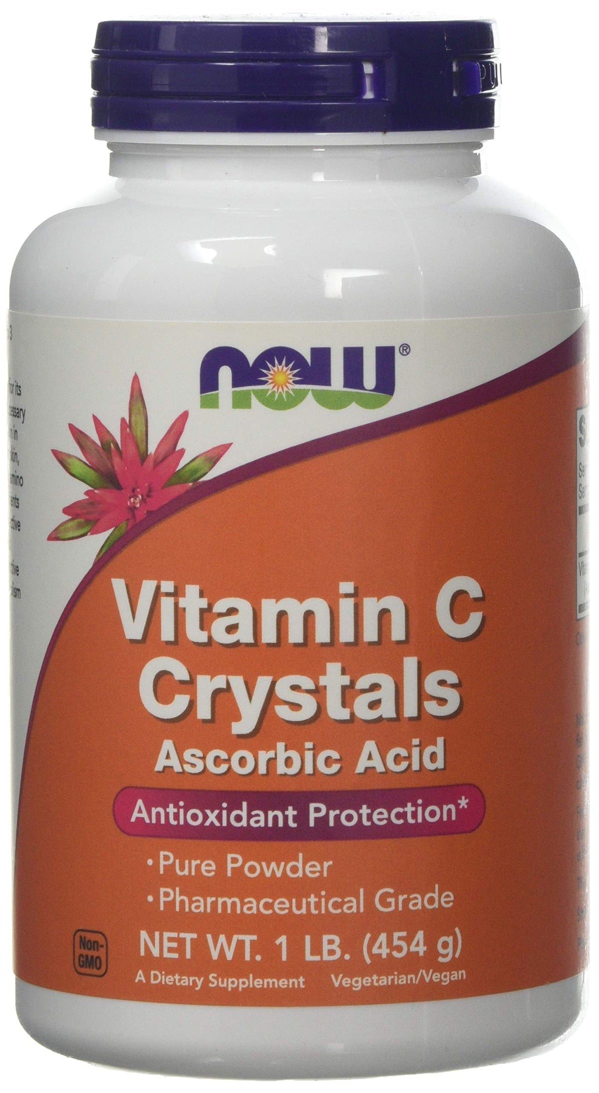 NOW Foods Crystals de Vitamine C 540g, vue avant du paquet