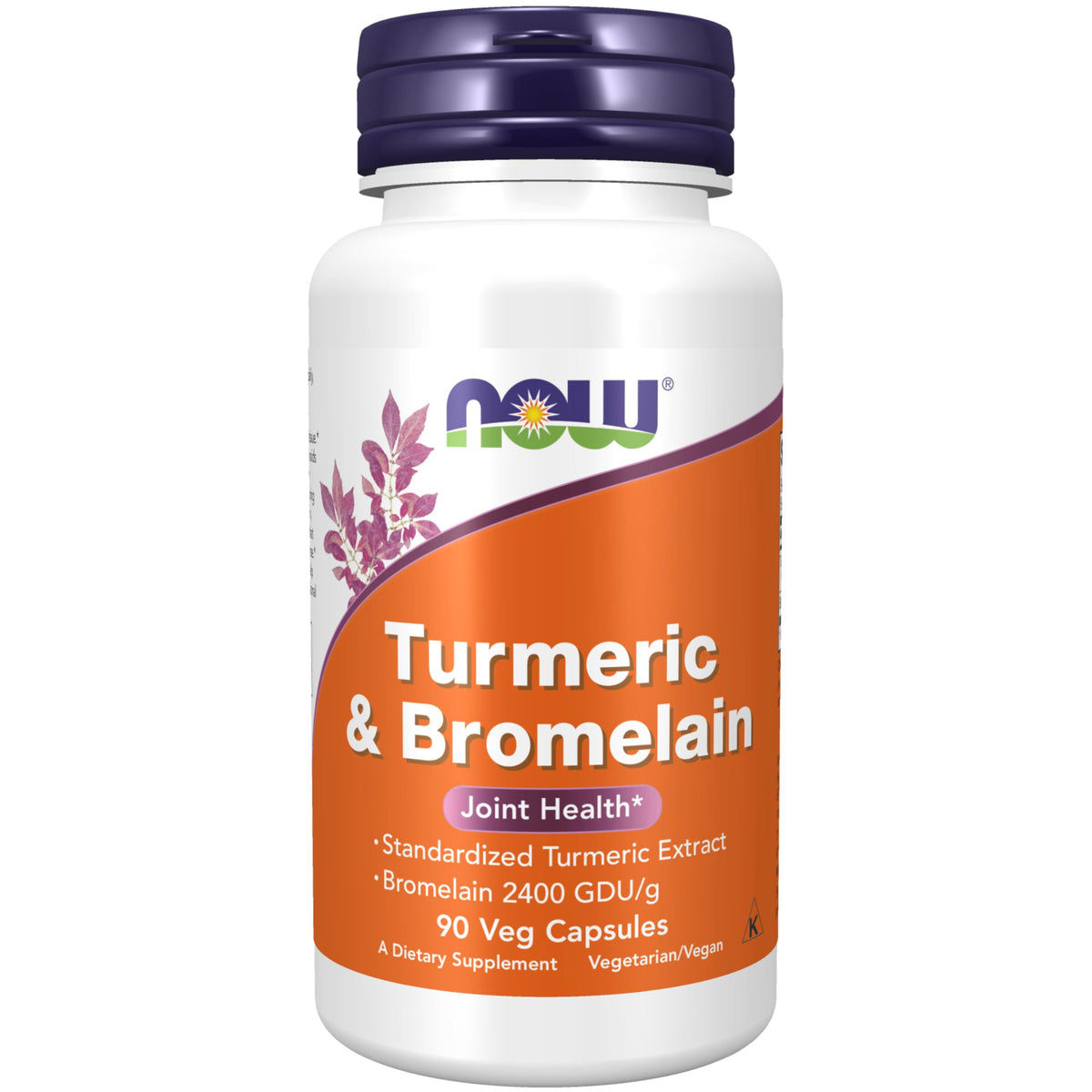 NOW Foods Curcuma & Bromélaïne 90 capsules végétales avant