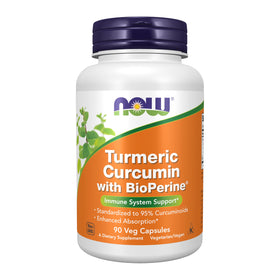 NOW Foods Curcuma Curcumin 90 Veg Caps face avant