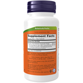 NOW Foods Curcuma Curcumin 95% curcuminoïdes, étiquette du produit