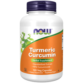 NOW Foods Curcumin 120 VegiCaps vue de face avec étiquette