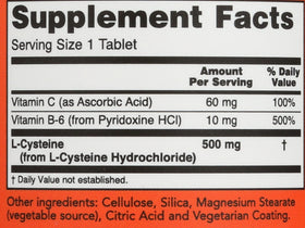 NOW Foods Cystéine 500mg 100 tablettes côté