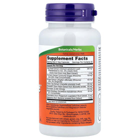 NOW Foods D-Flame 90 Vcaps - étiquette avec informations nutritionnelles