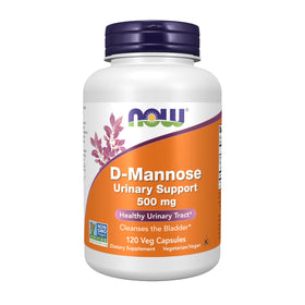 NOW Foods D-Mannose 500 mg capsule front view