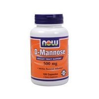 NOW Foods D-Mannose 500 mg flacons en arrière-plan sur une table