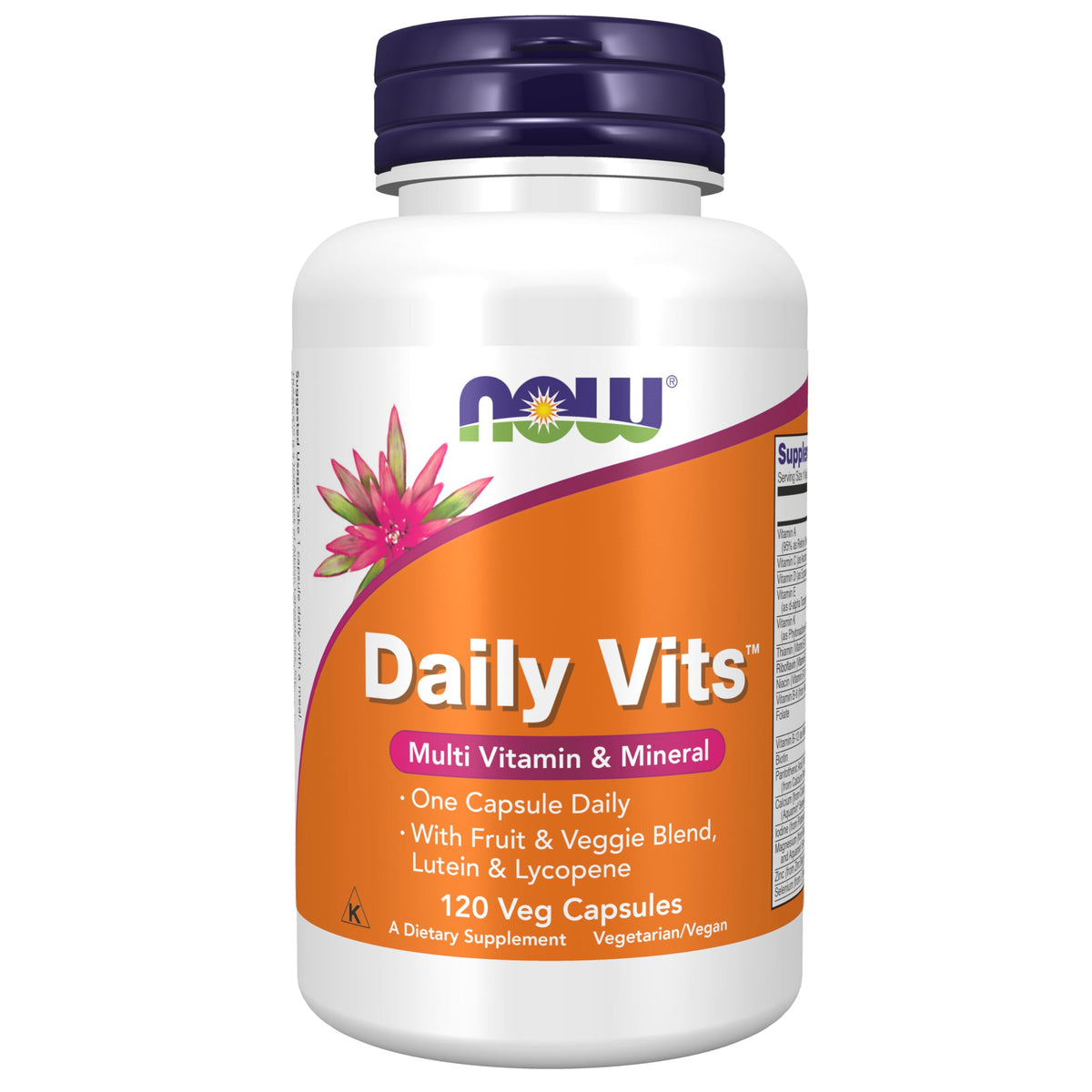NOW Foods Daily Vits™ 120 capsules végétales vue de face