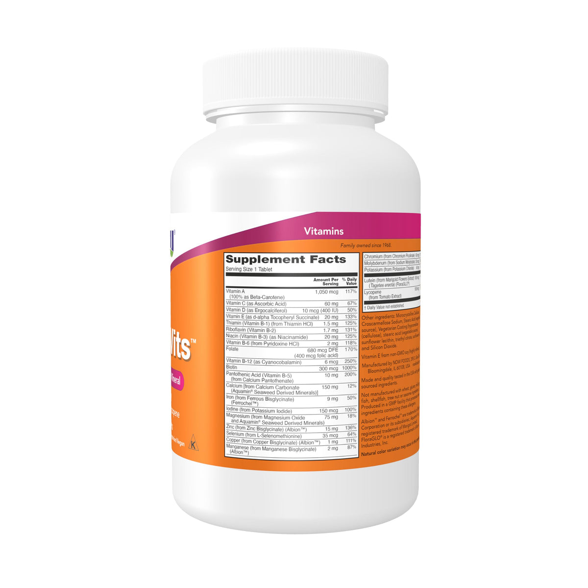 NOW Foods Daily Vits 250 Tablettes avec emballage