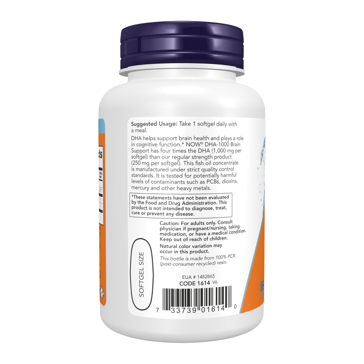 NOW Foods DHA 1 000 mg gélules vues de près