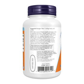 NOW Foods DHA 1 000 mg gélules vues de près