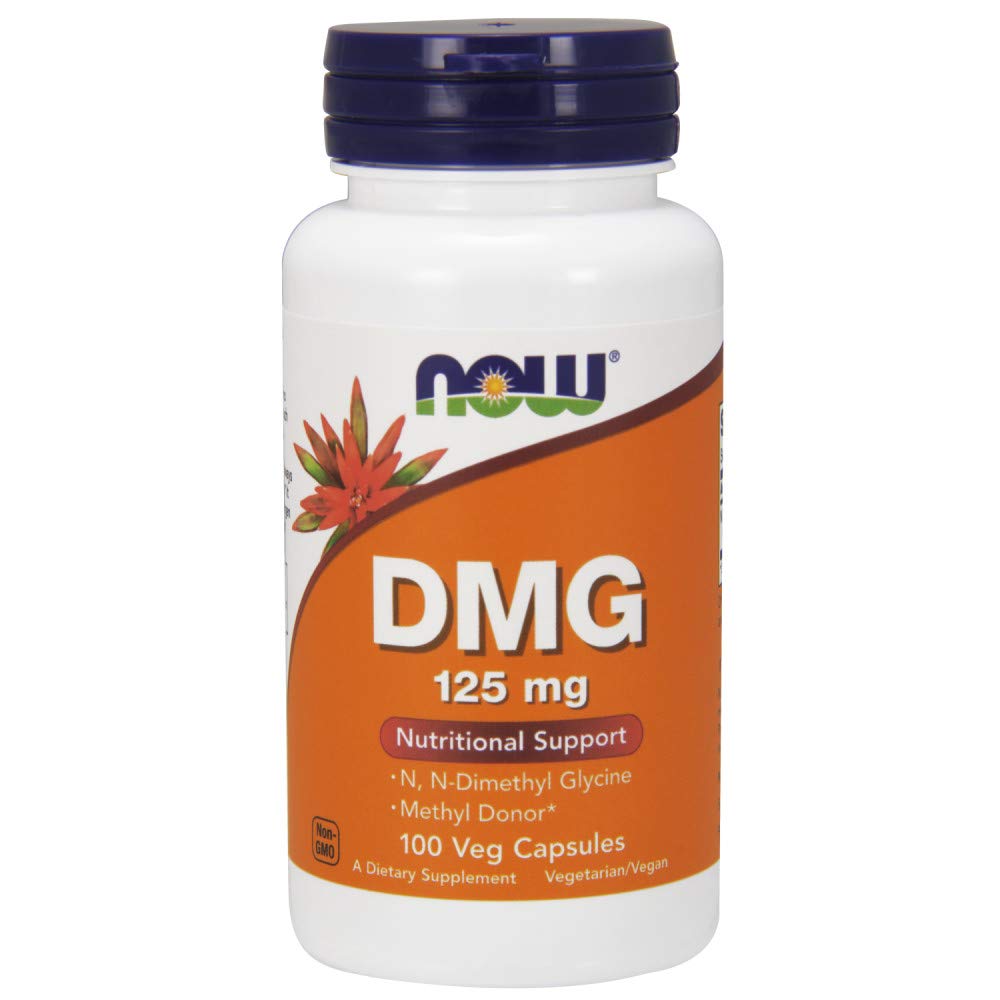 NOW Foods DMG 125 mg 100 gélules vue avant