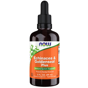 NOW Foods Echinacea & Goldenseal Plus 60 ml avec pipette, vue de face