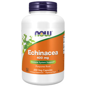 NOW Foods Echinacea Racine Purpurea 400 mg 250 capsules végétales vue de face