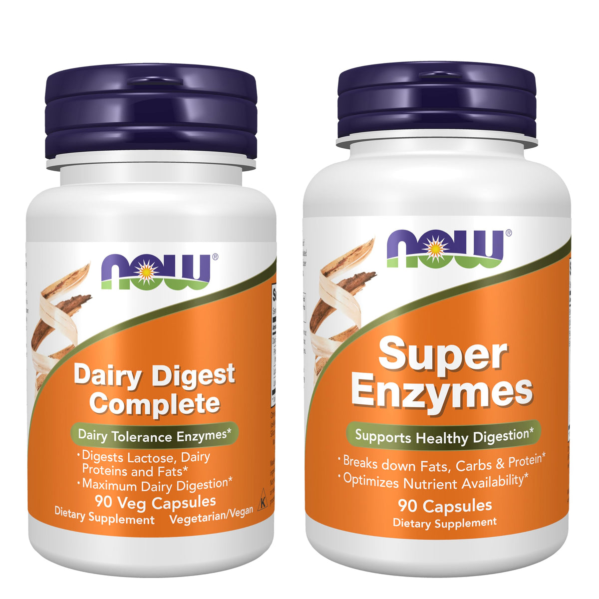 NOW Foods Ensemble d'Enzymes daily 180 Capsules vue de face