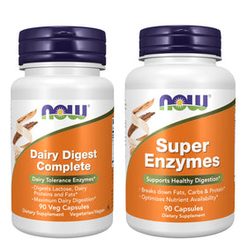 NOW Foods Ensemble d'Enzymes daily 180 Capsules vue de face