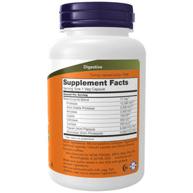 NOW Foods Enzymes Végétales 120 capsules vue arrière