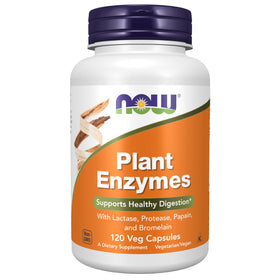 NOW Foods Enzymes Végétales 120 capsules vue de face