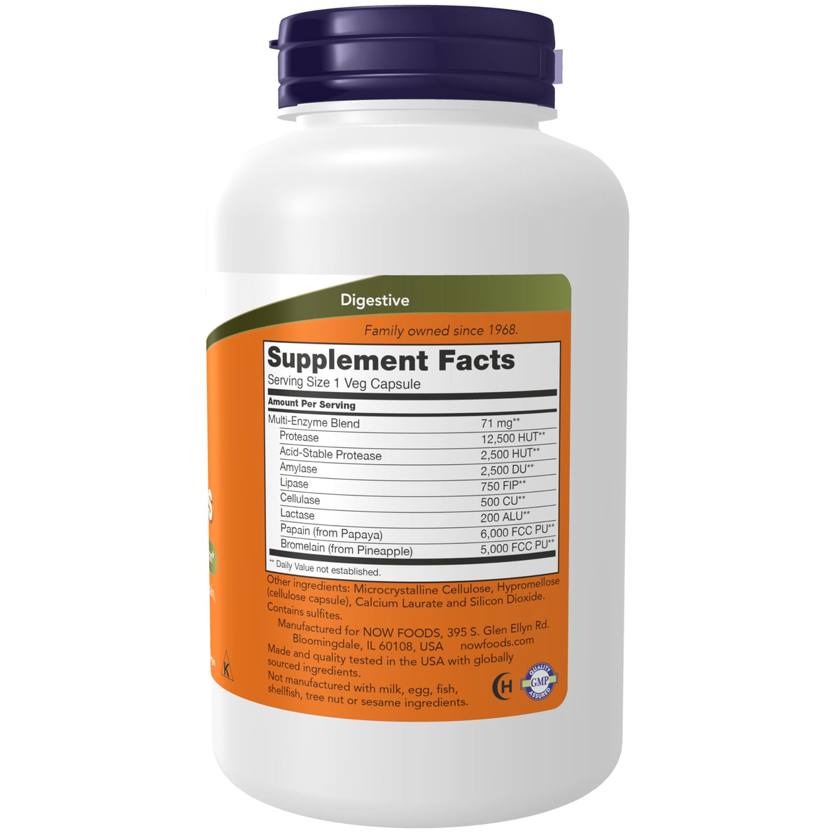 NOW Foods Enzymes Végétales flacon ouvert avec capsules