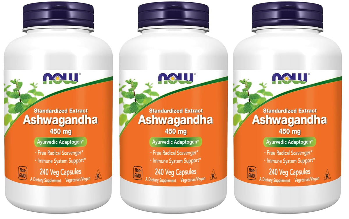 NOW Foods Extrait d'Ashwagandha 450 mg flacon de 240 capsules végétales