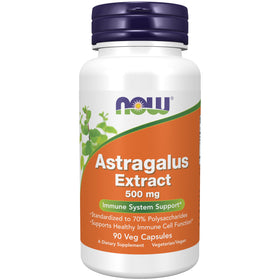 NOW Foods Extrait d'Astragale 500 mg 90 capsules végétales, vue de face