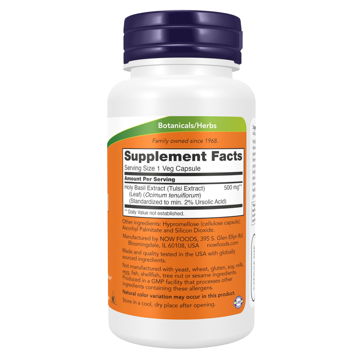 NOW Foods Extrait de Basilic Sacré 500 mg capsules végétales