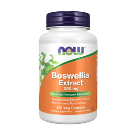 NOW Foods Extrait de Boswellia 250 mg et Curcuma 120 capsules végétales vue de face