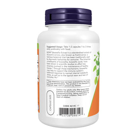 NOW Foods Extrait de Boswellia 250 mg et Curcuma côté droit de l'emballage