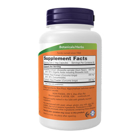 NOW Foods Extrait de Boswellia 250 mg et Curcuma côté gauche de l'emballage