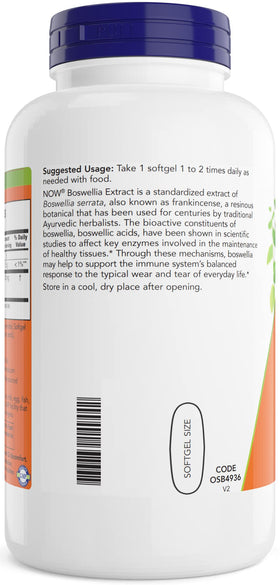 NOW Foods Extrait de Boswellia 500 mg gélules vue de côté