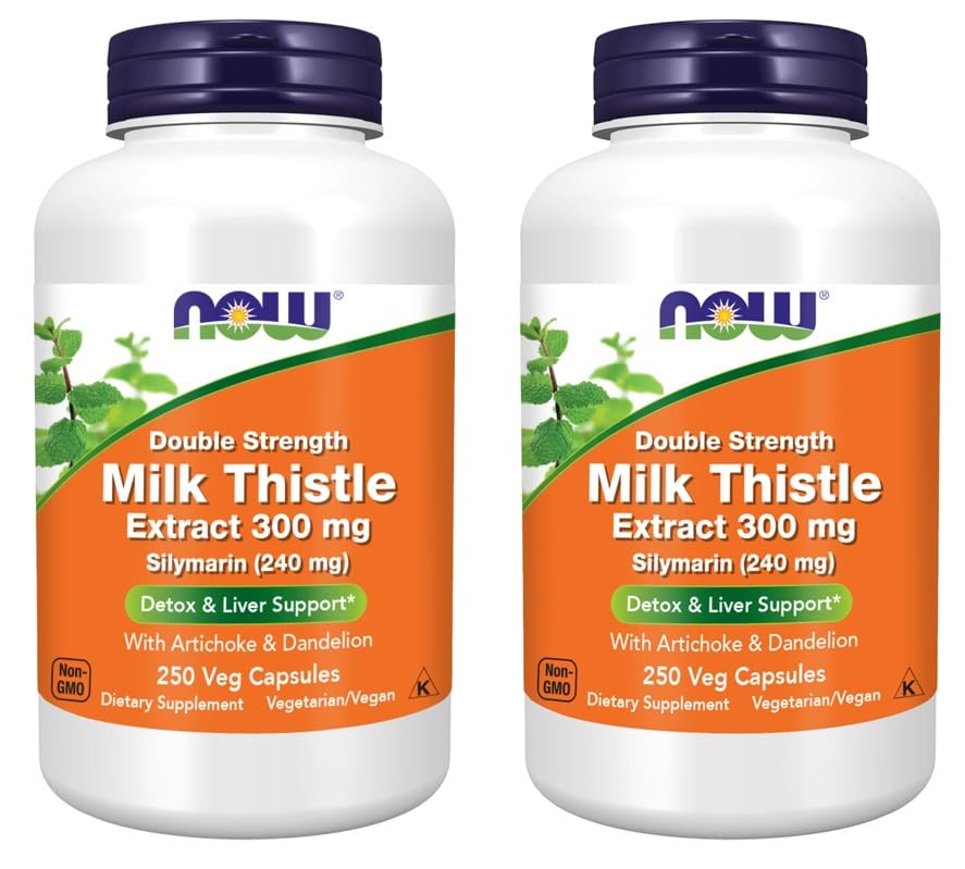 NOW Foods Extrait de Chardon-Marie 300 mg bouteille vue de face
