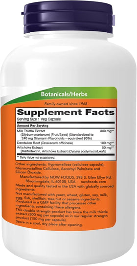 NOW Foods Extrait de Chardon-Marie 300 mg capsules végétales