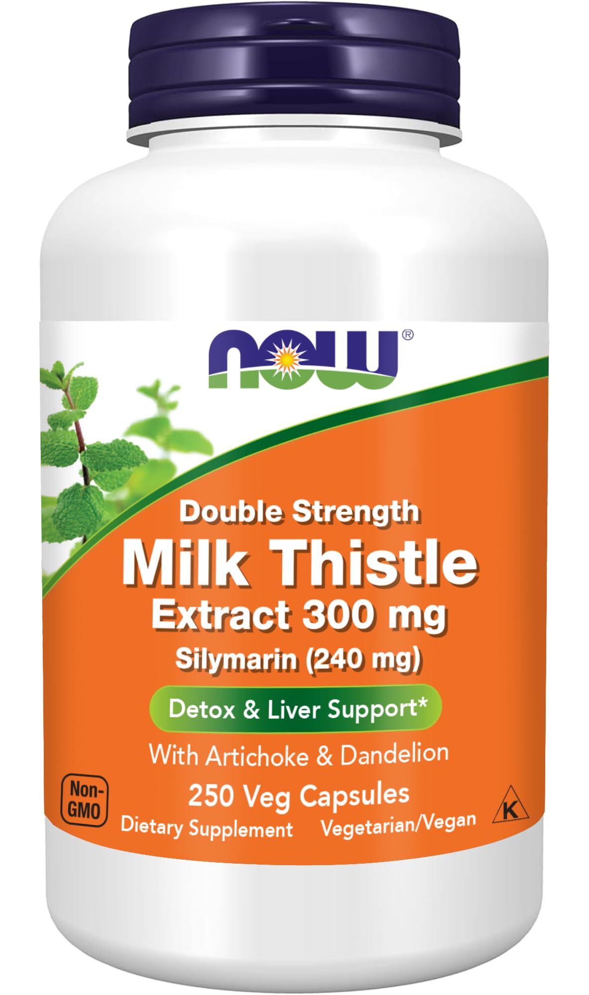 NOW Foods Extrait de Chardon-Marie 300 mg double force, vue avant