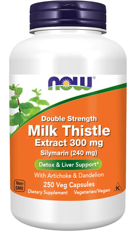 NOW Foods Extrait de Chardon-Marie 300 mg double force, vue avant