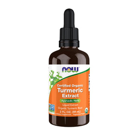 NOW Foods Extrait de Curcuma Bio 60 ml vue avant avec étiquette
