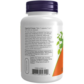 NOW Foods Extrait de Feuille d'Olivier 500mg étiquette proche