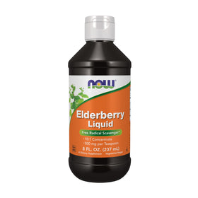 NOW Foods Extrait de Sureau Liquide 500 mg vue de face