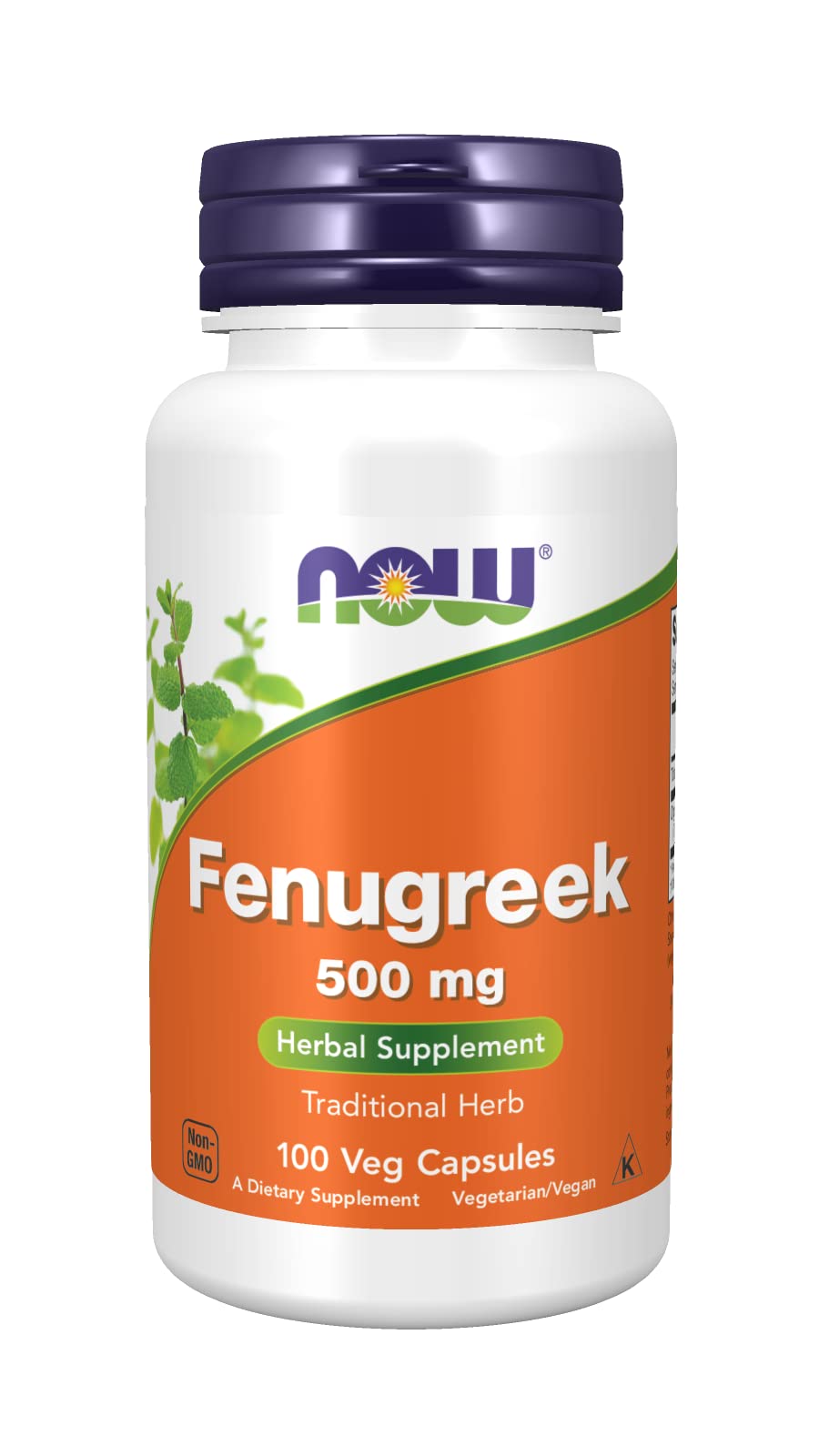 NOW Foods Fenugreek 500 mg capsules, 2 pack packaging