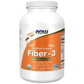 NOW Foods Fiber-3 531g vue avant avec étiquette bio