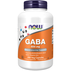 NOW Foods GABA 500 mg 200 capsules végétales, vue avant